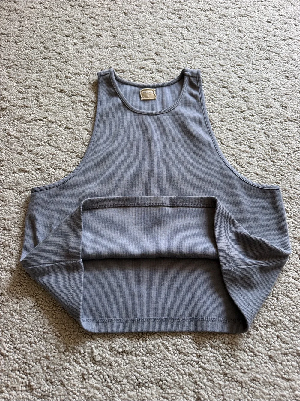 Free People Free-est Ribbed Racerback Cropped Tank Top Gray Women’s S NWOT